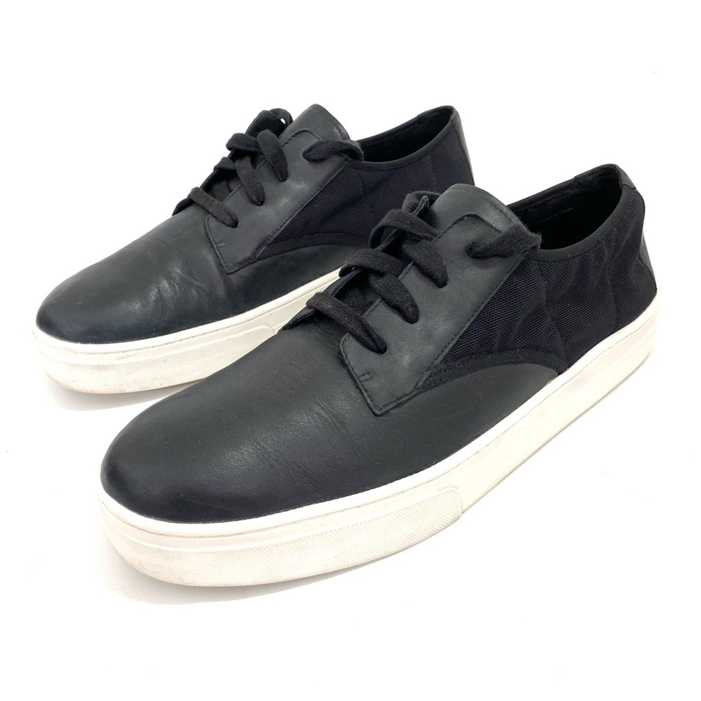 Eileen Fisher Women’s Sneakers 8.5 Black Leather Textile Lace Up Low Top Comfort